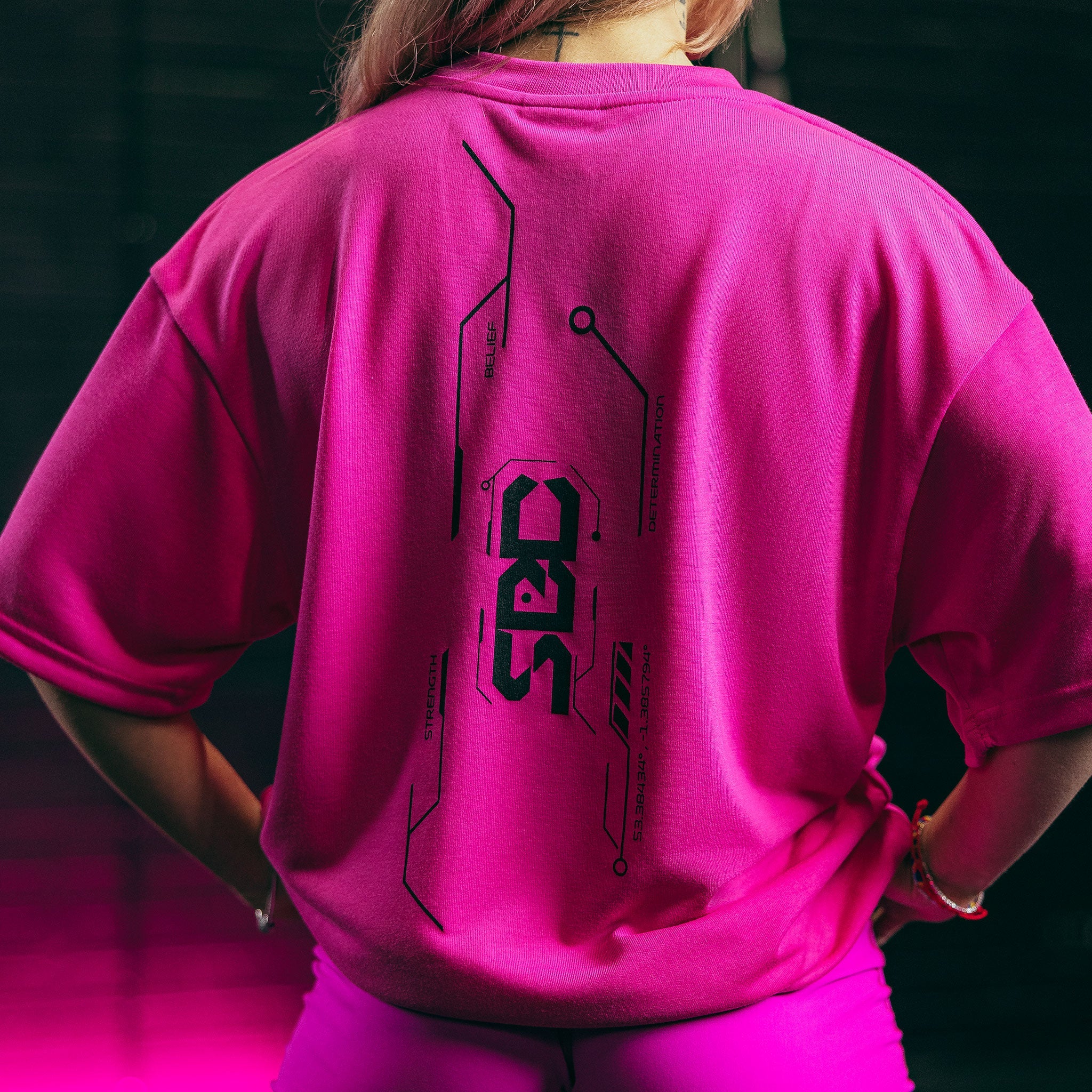 T-Shirt Oversize Nova Rose fluo