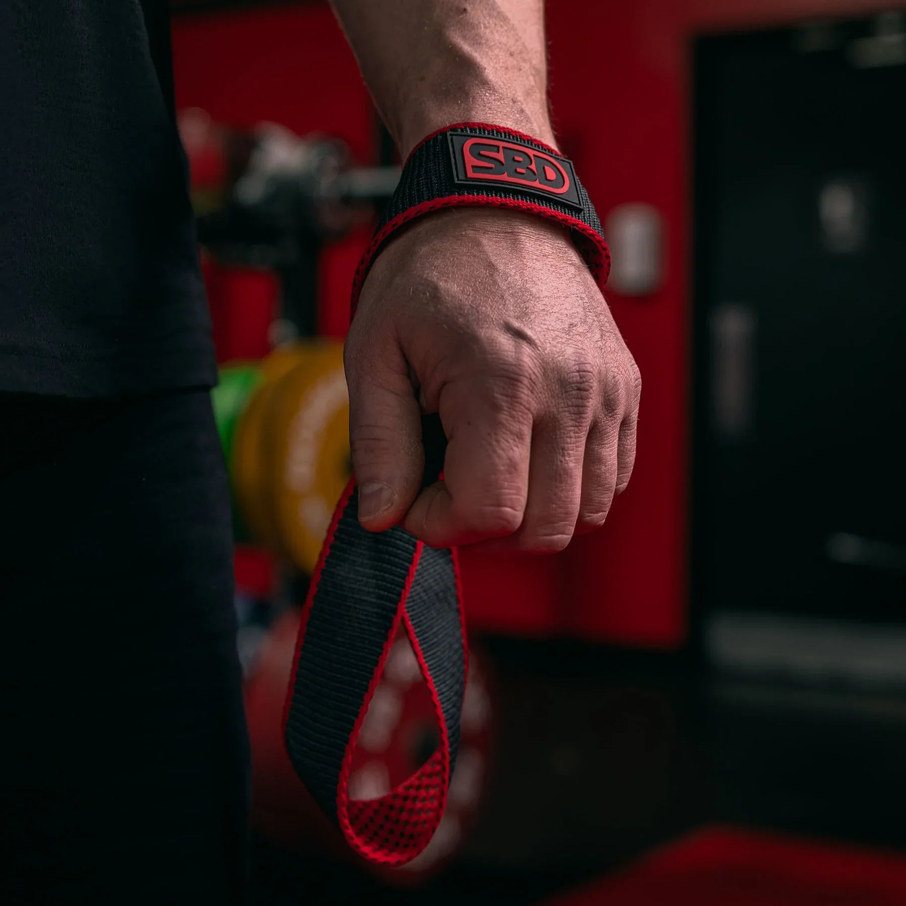 SBD Figure 8 Lifting Straps Schwarz Rot 8er Loop